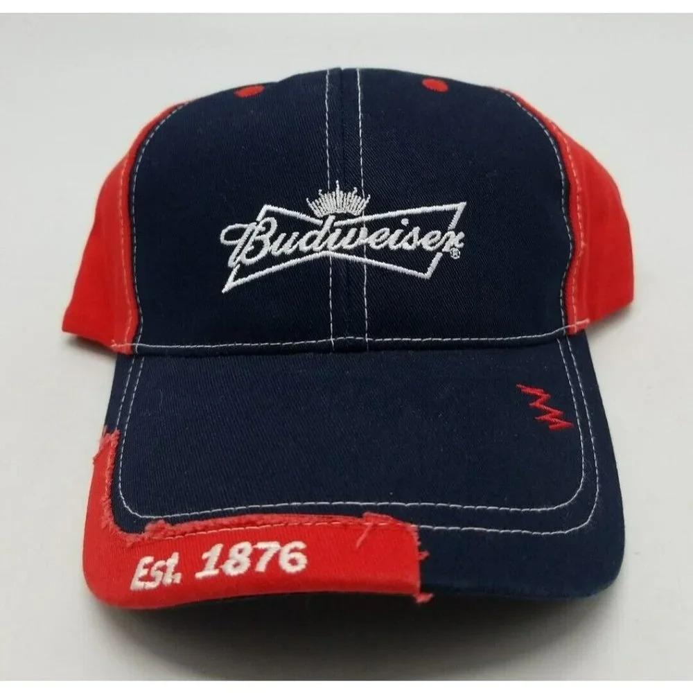 Budweiser "Est. 1876" Beer Black & Red Color Adjustable Adult Hat Brand New OSFA